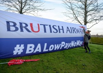 British Airways cabin crew during their 48-hour strike at Heathrow Airport, London, 10 January 2017. Cabin crew have walked out in a row over pay, although the airline said its customers will be able to fly to their destinations. A small number of Heathrow flights will be "merged", but BA said all flights to and from Gatwick and London City airports will operate as normal. Thousands of BA cabin crew voted overwhelmingly in favour of strike action last month, with Unite claiming the so-called 'Mixed Fleet' earn less than other staff. The strike planned for Christmas Day and Boxing Day was subsequently suspended, before a new 48-hour strike was announced after cabin crew rejected a new offer aimed at resolving the dispute. Unite said over 800 cabin crew from British Airways' so-called "mixed fleet" had joined the union since the start of the dispute, taking its membership to over 2,900.