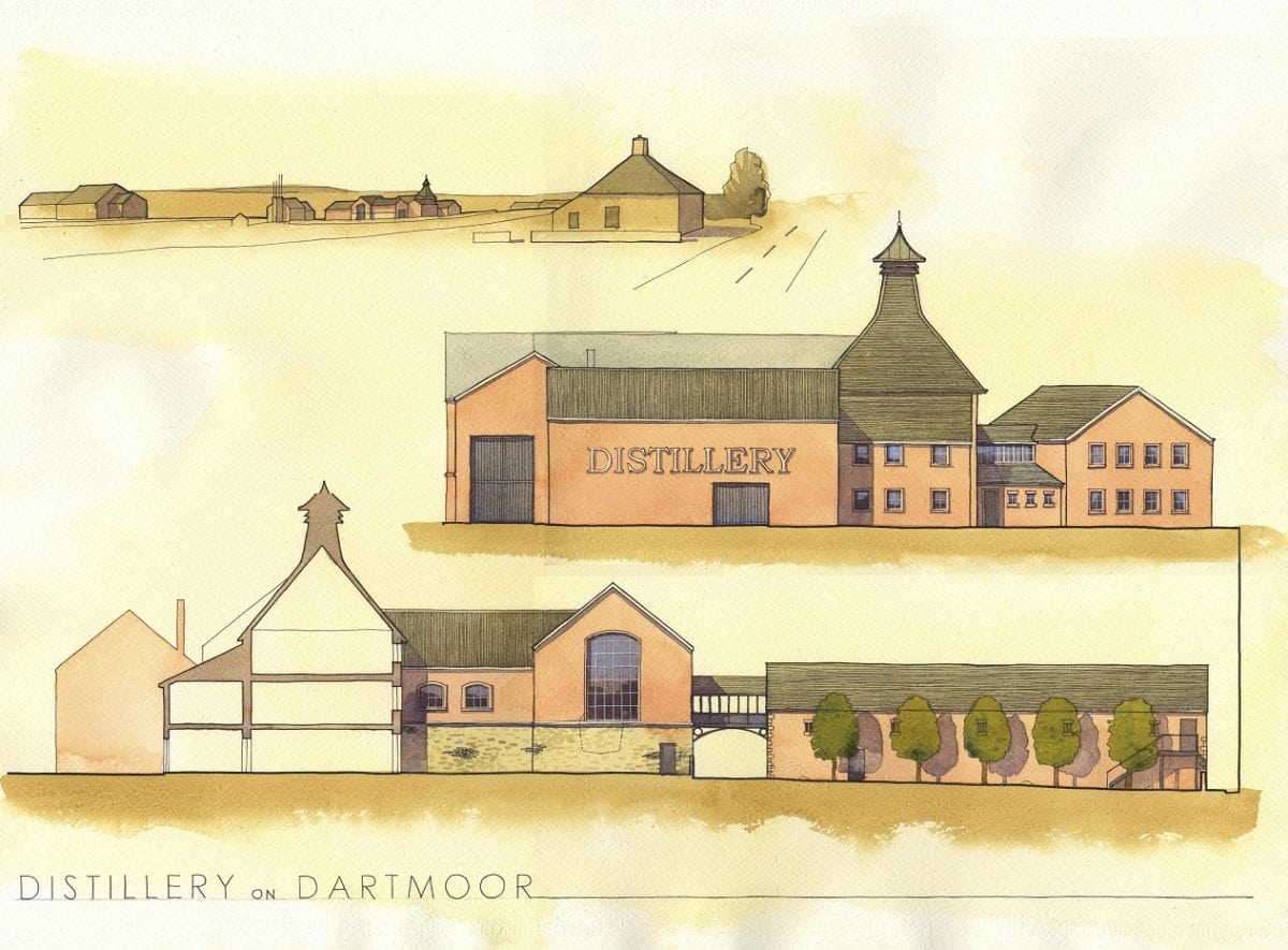 Architect’s impression of the planned Princetown Distillers in Dartmoor. See SWNS story SWWHISKY; Plans are in place to build the biggest whisky distillery in England - on a moor made famous by Sherlock Holmes. Princetown Distillers Ltd want to build the largest facility distillery outside Scotland based on Dartmoor in Devon. The Somerset company wants to build a £4 million distillery in Princetown, Devon, which will be the second whisky producer in the area but the first of its kind. If given the go-ahead, it will be be the highest in the UK and the biggest in Britain outside Scotland, according to one of the men behind the plans.