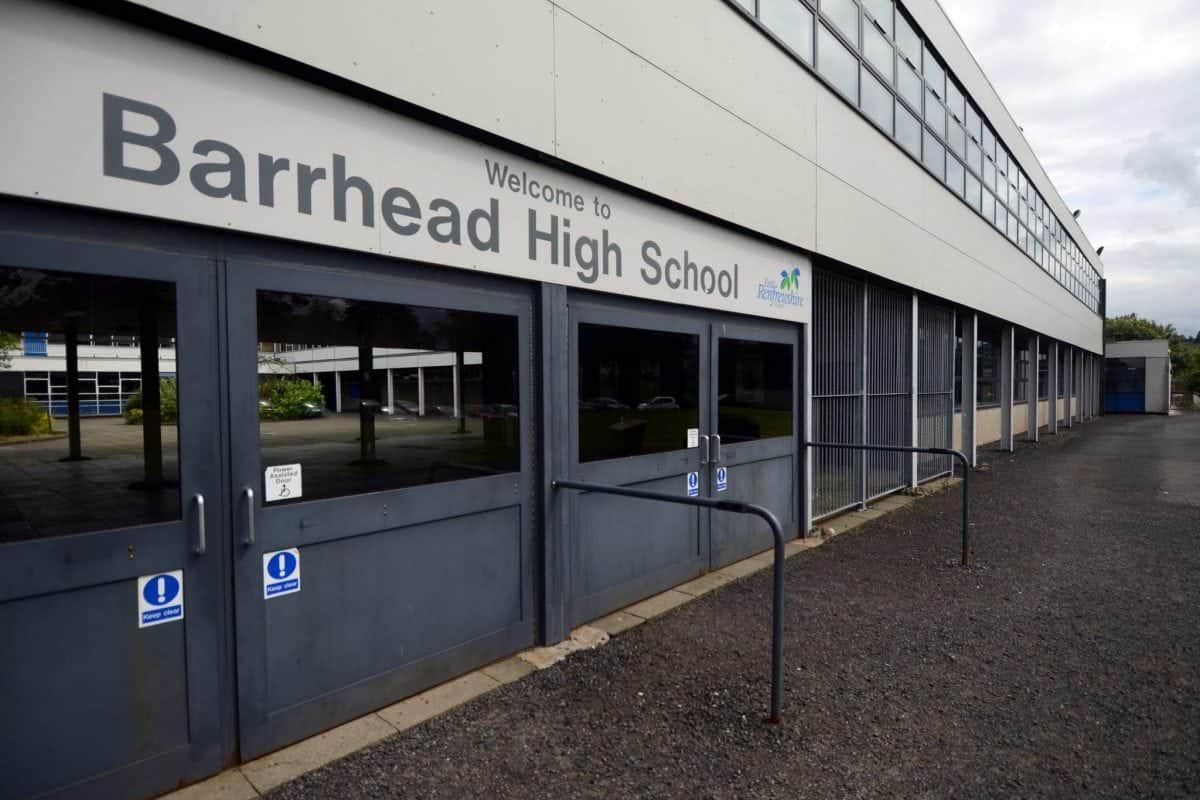 FILE PICTURE - Barrhead High School in Glasgow. An investigation is underway after a sick hoaxer threatened to blow up a Scottish high school -- just hours after the terror attack in Manchester. See CENTREPRESS story CPTHREAT. Parents, pupils and staff were left sickened by the bomb hoax early on Tuesday morning. Youngsters remained in their classes at Barrhead High School, East Renfrewshire, as police officers carried out a two-hour search. The hoax threat came only hours after a devastating attack at the end of an Ariana Grande concert in Manchester which claimed the lives of at least 22 people, including children.