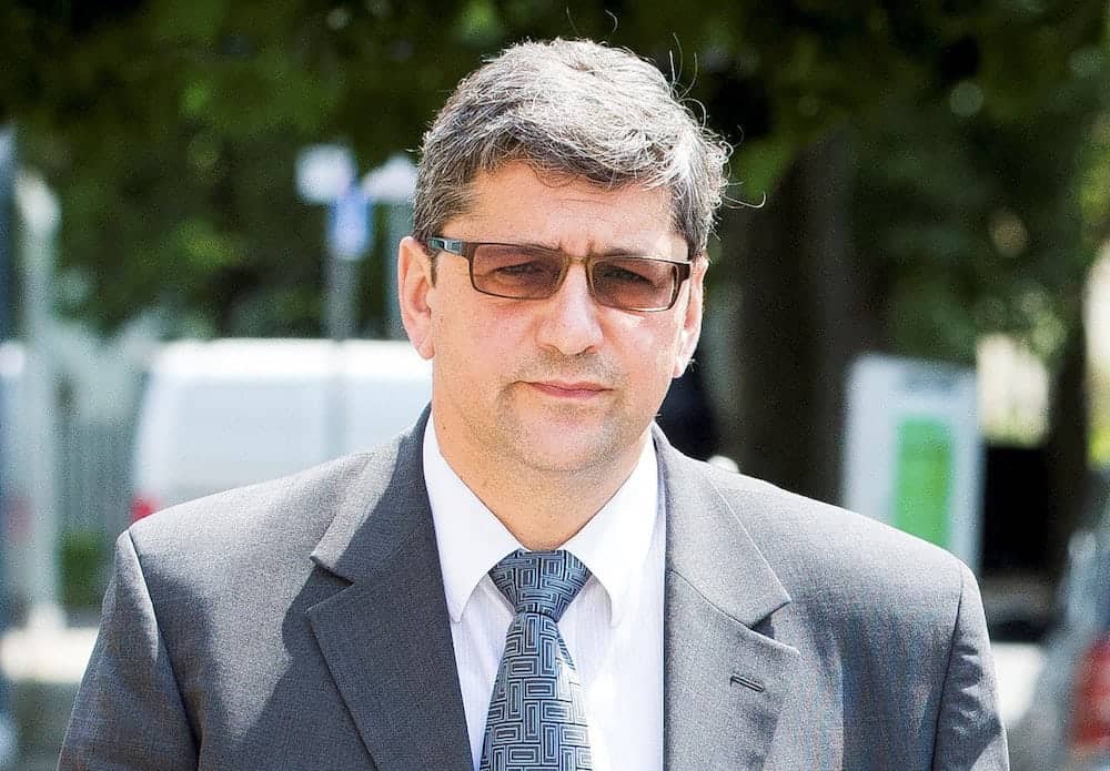 Andronicos Sideras outside Inner London Crown Court, where his trial begins today, accused of passing of horse meat as beef. July 6, 2017. A meat supplier mixed cheap horsemeat with beef before flogging the 'horsebeef' to unsuspecting manufacturers of ready meals and burgers for supermarkets and caterers, a court heard. See NATIONAL story NNHORSE. London-based businessman Andronicos Sideras is accused of buying cheap cuts of horse then fraudulently selling it as '100% beef' for vast profits. The allegations relate to the 2013 'horse meat scandal' which rocked Europe after tests on hundreds of beef products revealed traces of undeclared horse meat. Thousands of items were pulled from supermarket shelves and it exposed serious concerns about the supply chain of food. Two businessmen Alex Beech and Ulrik Nielson both from the Danish-based company Flexifoods have already admitted their part in the horsemeat scandal, a jury heard. Inner London Crown Court heard Sideras, 55, played a "key role' in their plot, bulking out beef with horsemeat to produce thousands of kilos of 'horsebeef."