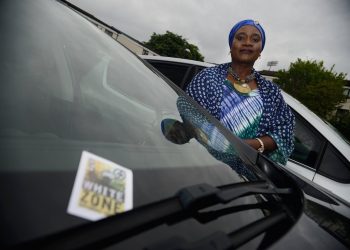 Isatta Kallon was targeted when she want to Torquay for the day with her family – someone put a racist ‘white zone’ sticker on their car. See SWNS story SWNAZI - Woman left terrified after a racist neo-Nazi sticker left on her car declares the area a 'white zone'