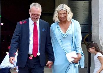 Emma van Laun, 52, and Vincent Valbret, 56, on their wedding day.  A couple who first met on a summer holiday as children, but lost contact and married other partners, finally tied the knot  40 years later.  See NTI story NTIWED.  Emma van Laun, 52, and Vincent Valbret, 56, met at Longtown Education Centre, Hereford., in 1976 when Vincent, from Paris, stayed there with his pen pal from Northampton.  Emma, who lived at the centre which was run by her parents John and Miriam, was 11 at the time and soon developed a little crush on Vincent.  He returned to the centre another two or three times and Emma became pen pals with his sister Helene, who was the same age as her.  The two girls had an exchange for the next three or four years, spending a few weeks visiting each other every summer.  But when Emma was 16, they all went their separate ways and eventually Emma and Vincent married other partners - but their parents stayed in contact.  Emma married and lived in London where she had two children, while Vincent married and had four children and lived in Paris.  Emma had been divorced for ten years after a ten-year marriage and Vincent had been divorced for six years following a 15-year marriage.