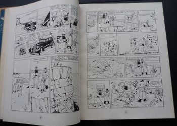 A rare limited edition Tintin comic is set to become the most expensive in Europe when it goes under the hammer for up to £100,000. See SWNS story SWTINTIN; The 1943 edition of Les Aventres De Tintin 'L'ile Noire' is one of three known copies left in the world. But this edition is considered the rarest of the three because it includes handwritten notes and cut-out panels by author Hergé. The notes ask his assistants to redraw certain panels, highlighting how much of a perfectionist the Belgian cartoonist was.