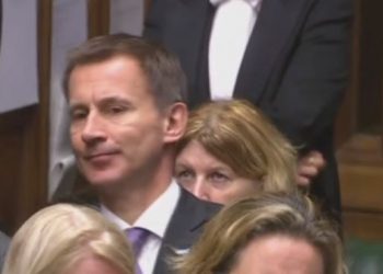 Jeremy Hunt shifts awkwardly at PMQs