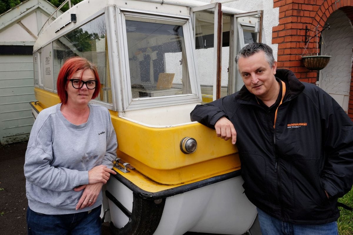A couple have splashed out £600 on this long forgotten 1970s oddity which can travel on both land and water - called a Caraboat. The bargain holiday home is one of just ten left in the world after all the moulds were smashed by a frustrated designer after a launch party. Legend has it some of the Caraboats sank at the event and they were largely never seen again.