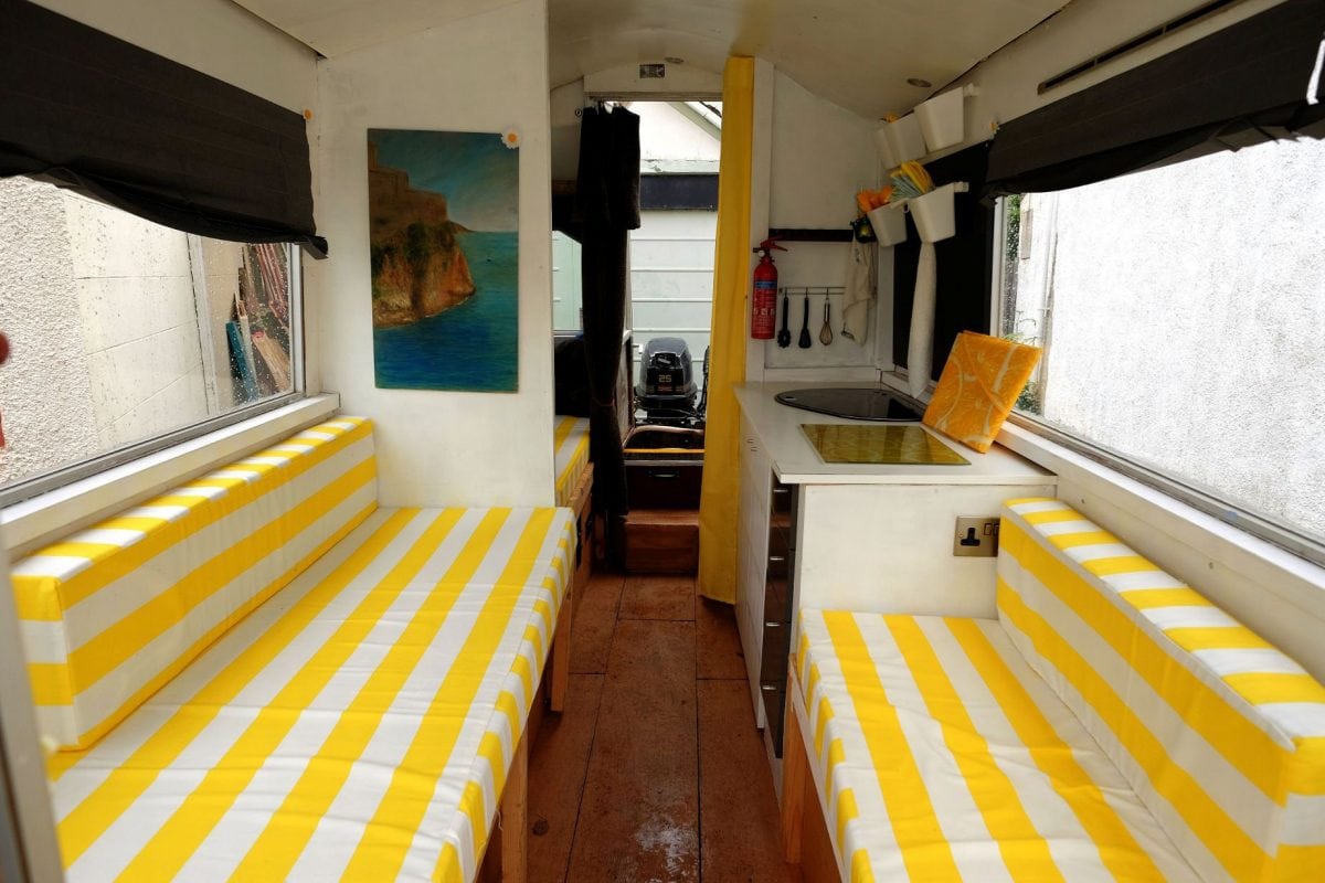 A couple have splashed out £600 on this long forgotten 1970s oddity which can travel on both land and water - called a Caraboat. The bargain holiday home is one of just ten left in the world after all the moulds were smashed by a frustrated designer after a launch party. Legend has it some of the Caraboats sank at the event and they were largely never seen again.