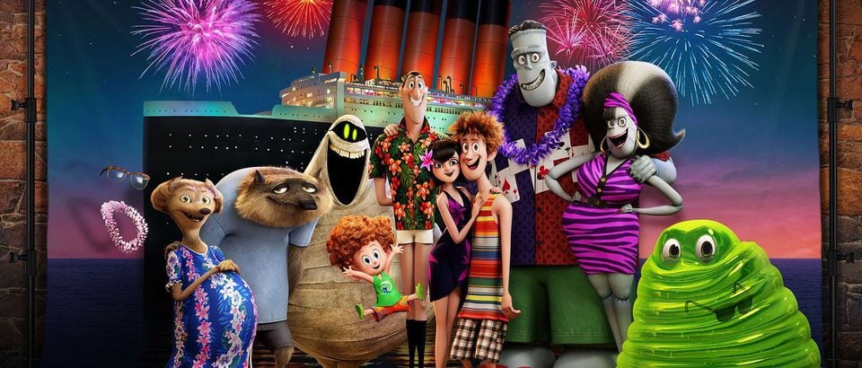 The whole Drac pack is back next summer for a monster vacation as Griffin the invisible man (David Spade),
Wanda (Molly Shannon) & Wayne (Steve Buscemi) the werewolves, Murray the mummy (Keegan-Michael Key), Dennis (Asher Blinkoff), Dracula (Adam Sandler), Mavis (Selena Gomez) & Johnny (Andy Samberg), Frank (Kevin James) & Eunice (Fran Drescher), and Blobby get ready for a family voyage on a luxury monster cruise ship.