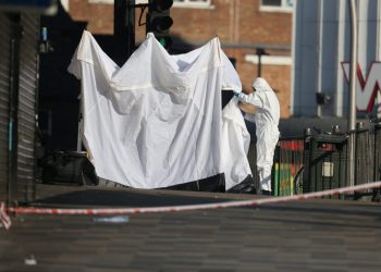 Scene of stabbing attack in Ilford - Credit:SWNS