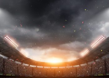 The imaginary stadium is modelled and rendered.