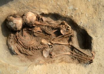 Skeleton of sacrifice children Credit:SWNS