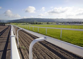 Cheltenham Racecourse in the early morning.