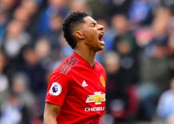 Manchester United's Marcus Rashford reacts during the Premier League match at the John Smith's Stadium, Huddersfield.
