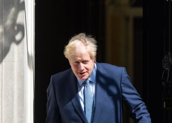 Boris Johnson exits Number 10 (PA)