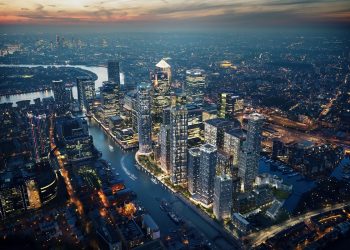 One Park Drive development and skyline