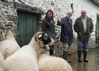 Corbyn on a farm in Keswick
