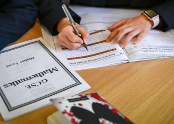 school children GCSE exams