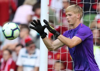 Liverpool's Caoimhin Kelleher during the pre-season friendly match at the Aviva Stadium, Dublin