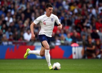 Englands Declan Rice during the Euro 2020 Qualifying Group A match at Wembley Stadium, London.