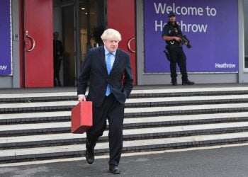 Johnson travelling airport Heathrow