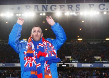 Fernando Ricksen after his tribute match at the Ibrox Stadium, Glasgow.
