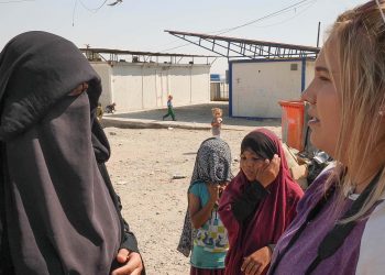 Bethany Haines travelled to Syria five years on from her father’s death. (ITV News/PA)