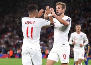England's Jadon Sancho (centre) Credit PA