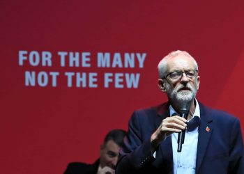 Labour leader Jeremy Corbyn addresses a Labour rally at the o2 Academy in Manchester, while on the General Election campaign trail.