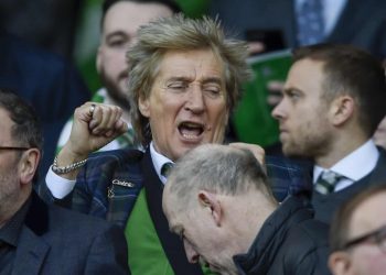 Sir Rod Stewart during the Ladbrokes Scottish Premiership match at Celtic Park, Glasgow.