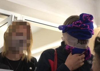 Screengrab taken from PA video of a British teenager, who cannot be named, and her mother (left) leaving Famagusta District Court in Paralimni, where she has been found guilty of lying about being gang raped in Cyprus.