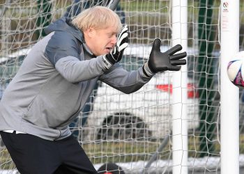 Boris Johnson in goal