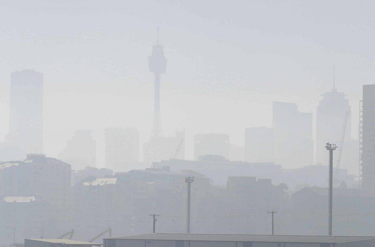 Smoke haze covers Sydney as wildfires burn near the city (Rick Rycroft/AP)