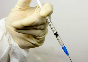 A general view of a hypodermic needle.