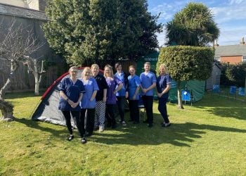 Trudi Chamberlain - Deputy Manager, Carolyn White - Carer, Sharon Simpson - Cook/Senior Night Carer, Holly Stringer - Head of Care, Jasmine Harris - Carer, Sue Farmer - Carer, Joel Checkley-Hill - Carer, Claire Leggett - Registered Manager. Credit: SWNS