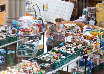 Food bank based at St Saviour's Sunbury church. Credit;SWNS