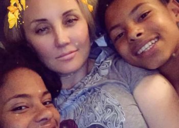 The Facebook profile pics of Inna Ewa (middle) with daughter Bessy (left) and son Victor (right) . Credit;SWNS