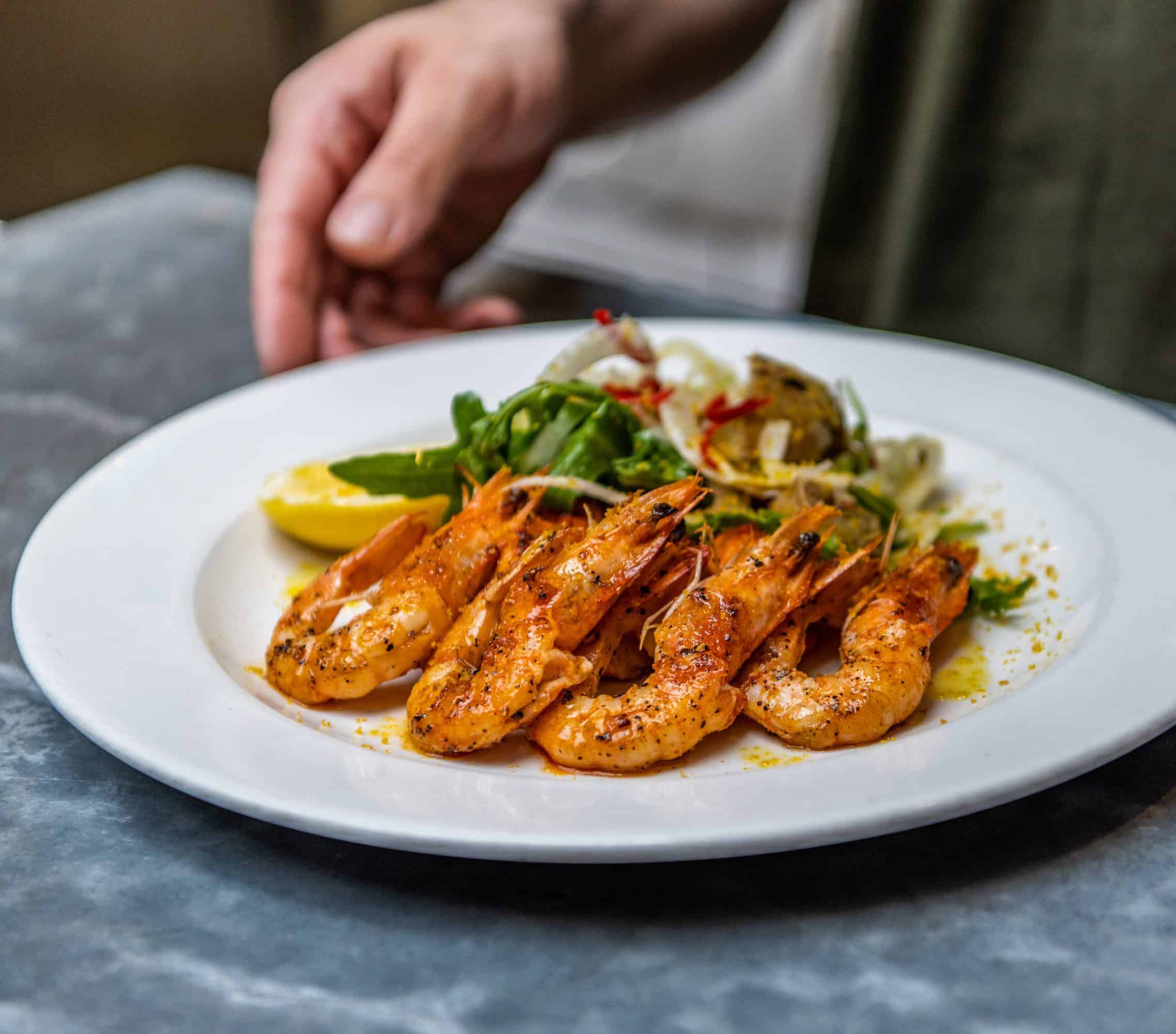 10 Greek Street prawns, fennel, rocket & chilli
