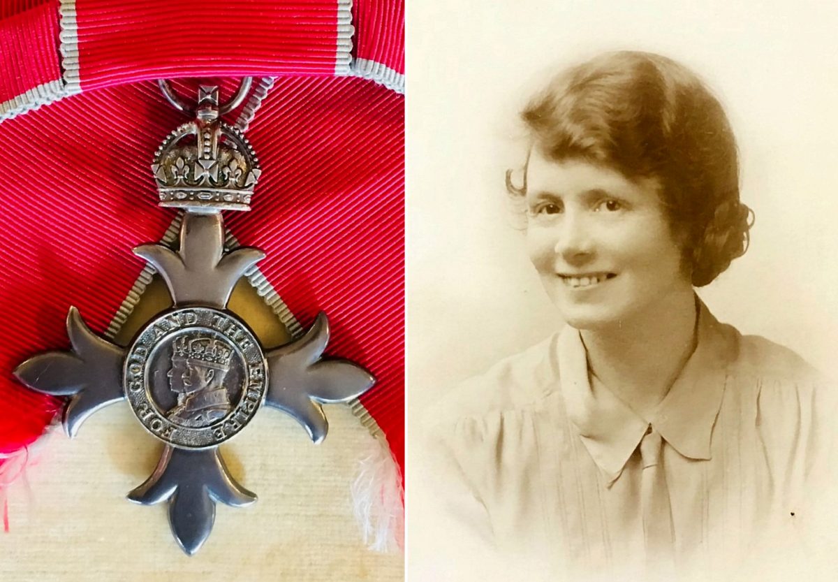 Annie Elizabeth Thornley and her MBE. Credit;SWNS