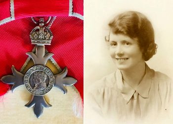 Annie Elizabeth Thornley and her MBE.  Credit;SWNS