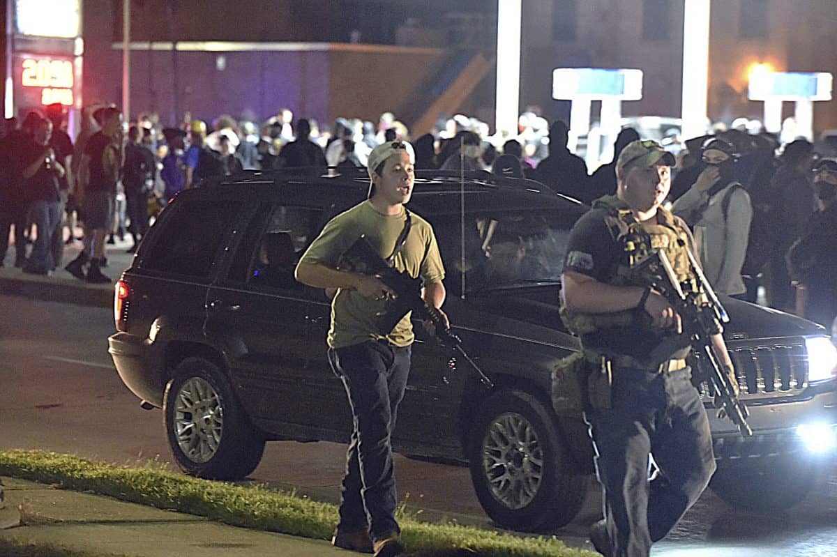 Kyle Rittenhouse, left (Adam Rogan/The Journal Times via AP)