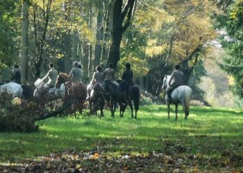 Police photos showing the illegal fox hunt. Credit;SWNS