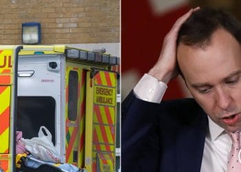 Stock image of ambulance and Matt Hancock Credit;PA
