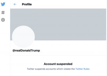 This Friday, Jan. 8, 2021 image shows the suspended Twitter account of President Donald Trump. On Friday, the social media company permanently suspended Trump from its platform, citing "risk of further incitement of violence." (AP Photo)