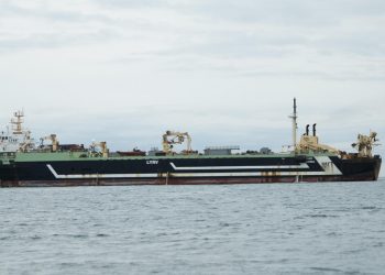 Undated handout file photo issued by Greenpeace of the world's second largest factory fishing trawler, the Lithuanian FV Margiris. Credit;PA