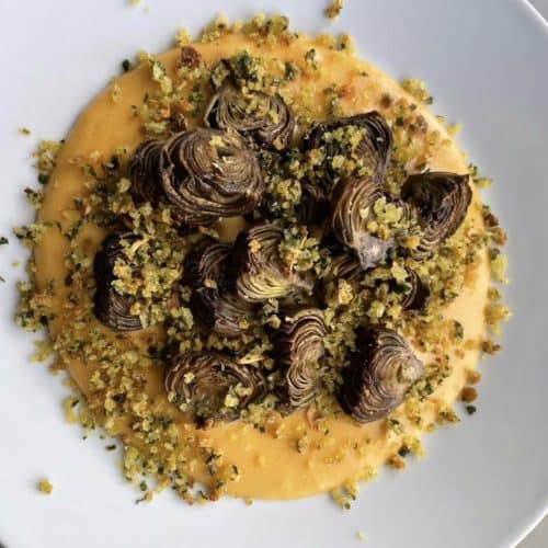 Roasted baby artichokes and Lancashire rarebit recipe