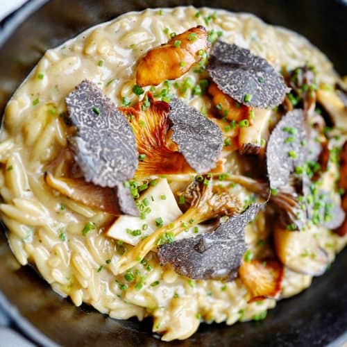 Oblix orzo recipe with wild mushroom and truffle