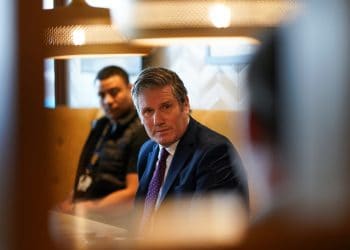 Labour Party leader Sir Keir Starmer during a visit to the Leeds United Foundation at Elland Road in Leeds. Picture date: Wednesday March 31, 2021.