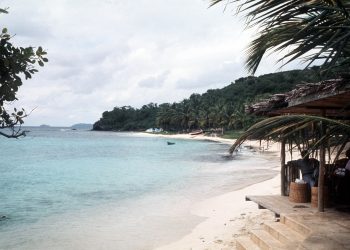 A cloudy day on the beach at Mustique, Credit;PA