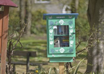 The little free library box in Cornholme, near Todmorden, West Yorkshire. Credit;SWNS