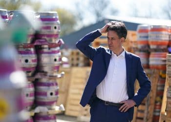 Ed Miliband, Shadow Secretary of State for Business, Energy and Industrial Strategy visits the Ilkley brewery, in Ilkley West Yorkshire, to show support for Tracy Brabin as she campaigns to become the Labour candidate in the West Yorkshire mayoral election. Picture date: Thursday April 22, 2021.