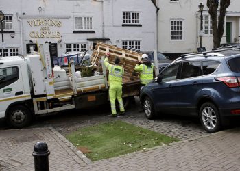 The old park being removed. Credit;SWNS